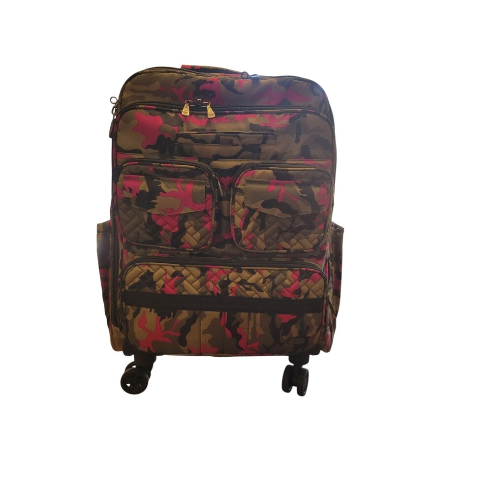 Lug PJ Wheelie Carry-On Spinner Luggage Bag Pink Camo Rolling Suitcase Softside